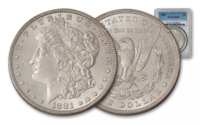 1881 p MS 63 PCGS Morgan Silver Dollar: Items are as shown in image - grade and date are exact- Due to the fact that we have multiples of these items -Winning bidder may not receive exact serial numbers shown