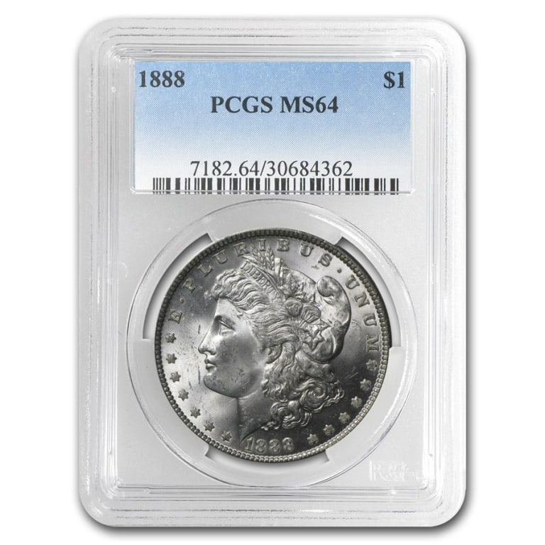 1888 MS 64 PCGS Morgan Silver Dollar: Items are as shown in image - grade and date are exact- Due to the fact that we have multiples of these items -Winning bidder may not receive exact serial numbers showninimage.Pleasereviewtheentireter