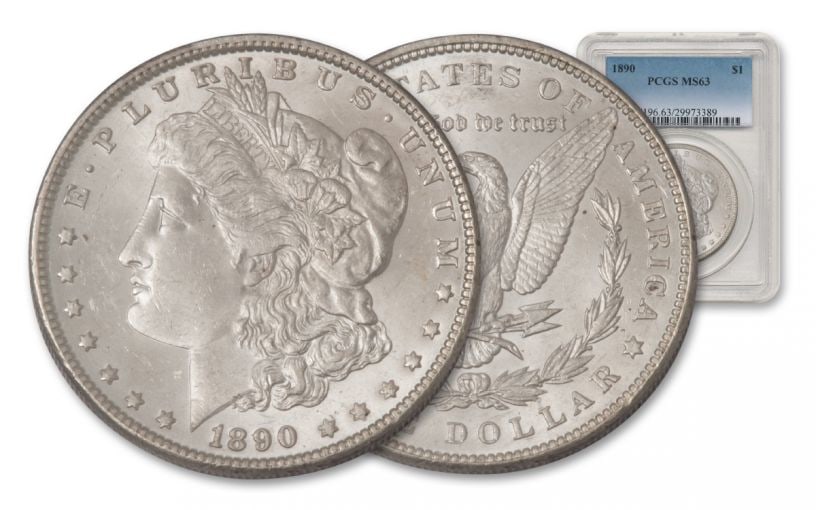 1890 P MS 63 PCGS Morgan Silver Dollar: Items are as shown in image - grade and date are exact- Due to the fact that we have multiples of these items -Winning bidder may not receive exact serial numbers shown