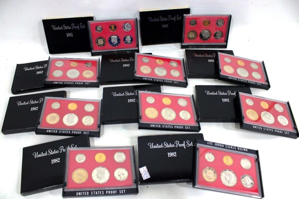 Lot of (10) 1982 US Mint Proof Sets: Items are as described and shown n image - Please review the entire terms and conditions prior to placing any bids- All terms apply - Any bid is an agreement to all terms -