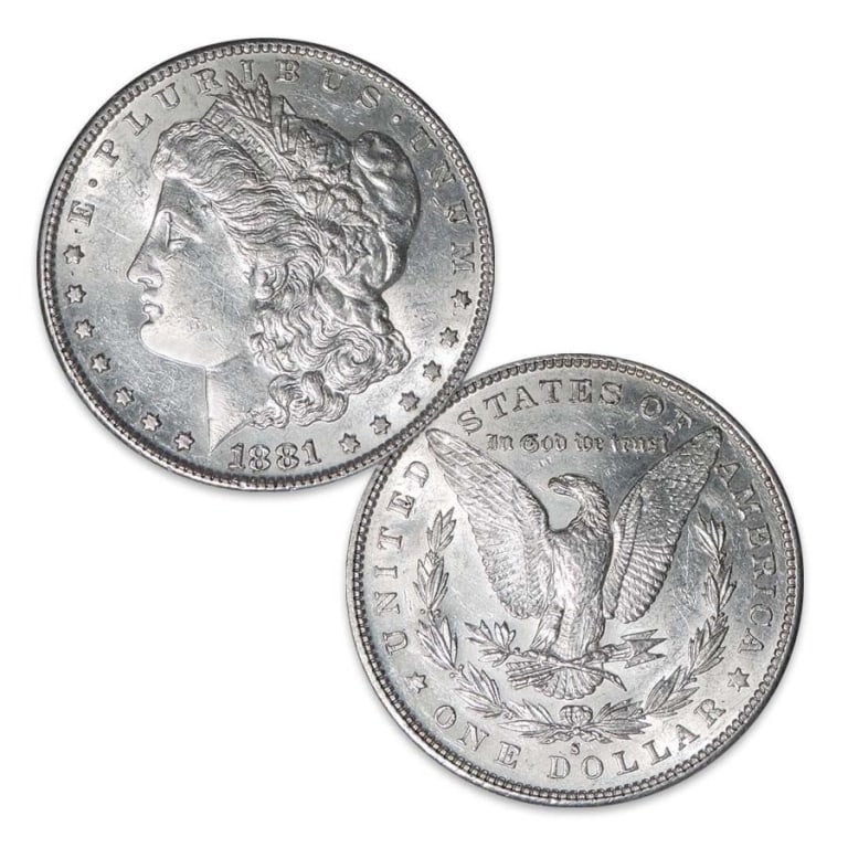1881 s PL Reverse BU Grade Morgan Dollar: Item is the exact item in the image - Bidder responsible for determination of grade and value of items shown. Item qualifies for fast ship program.
