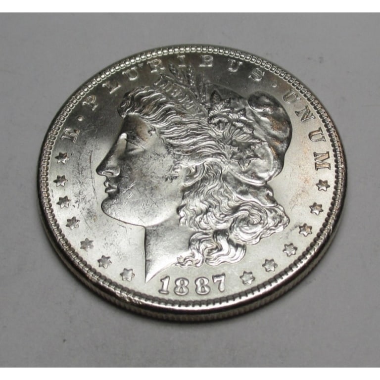 1887 P BU Grade Morgan Silver Dollar: Type will be our choice and from on hand at time of sale. Item is the EXACT ITEM in the image. Bidder is responsible for all value and determination of value. The images are high resolution