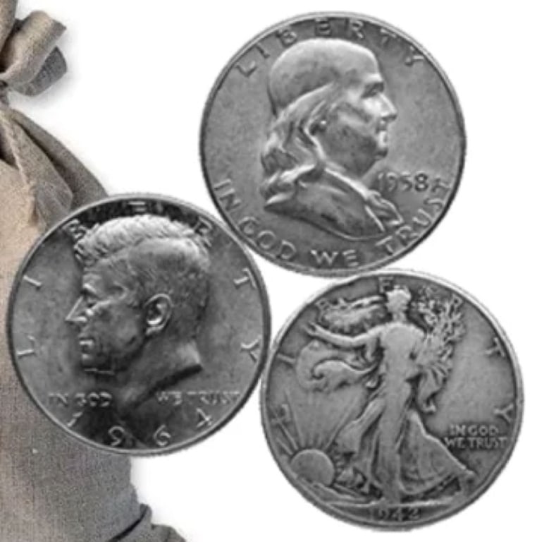 (3) 90% Half Dollar Trio Set - Mixed Random Dates: Items are as described and shown n image - Please review the entire terms and conditions prior to placing any bids- All terms apply - Any bid is an agreement to all terms -
