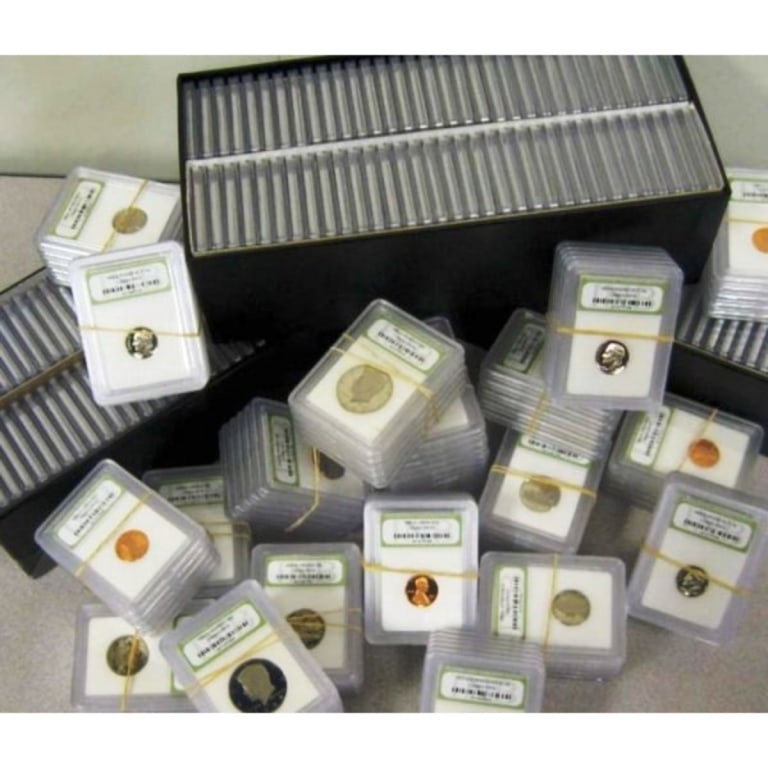 (100) BU and PROOF Coins in slabs: Items are US minted BU and Proof Coins from Mint and Proof Sets. NEVER CIRCULATED!