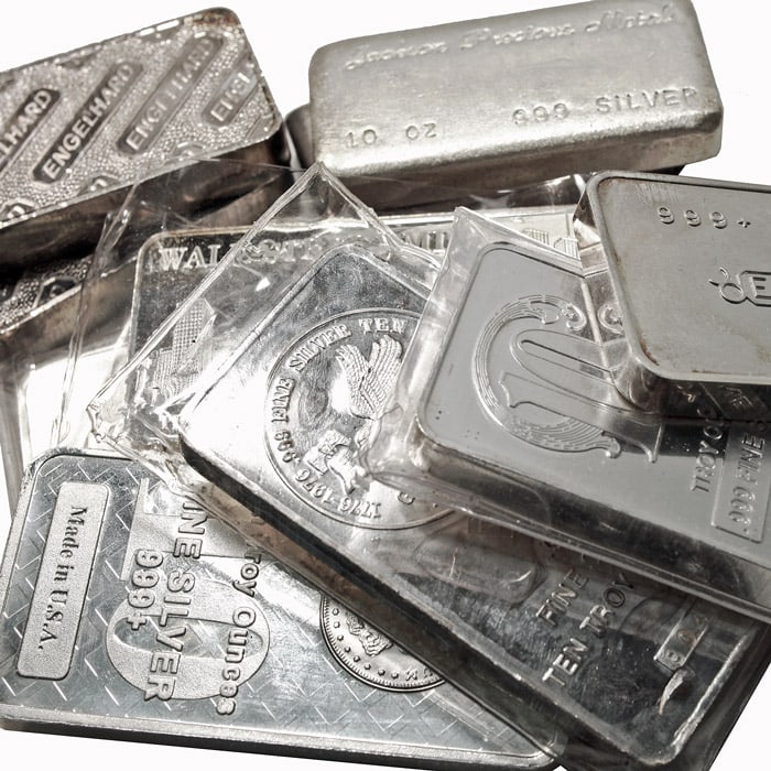 (1) ONE Random Maker 10 oz. Silver Bar: Items will be as shown in the image- A mixed date and grade lot. Please review the entire terms and conditions prior to placing any bids-