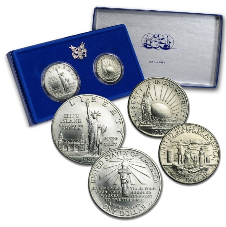 1986 2 Coin Statue of Liberty Proof Set: 1986 2 Coin Statue of Liberty Proof Set
