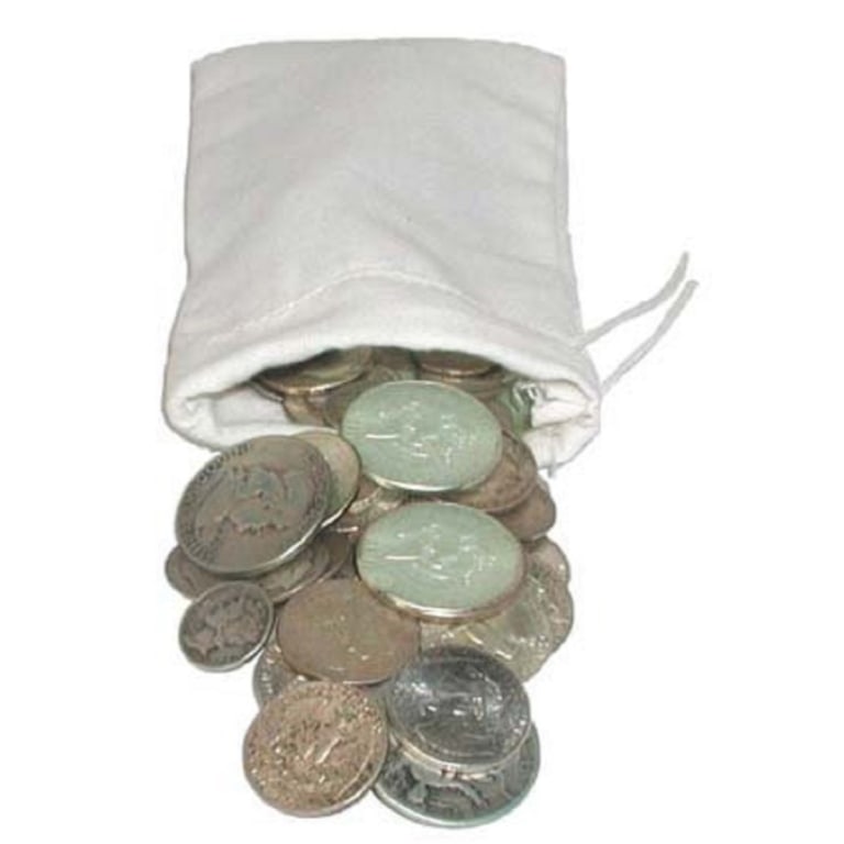 $10 Face Value Random Mix 90% Silver in Canvas Bag: Items will be as shown in the image- A mixed date and grade lot. Please review the entire terms and conditions prior to placing any bids-