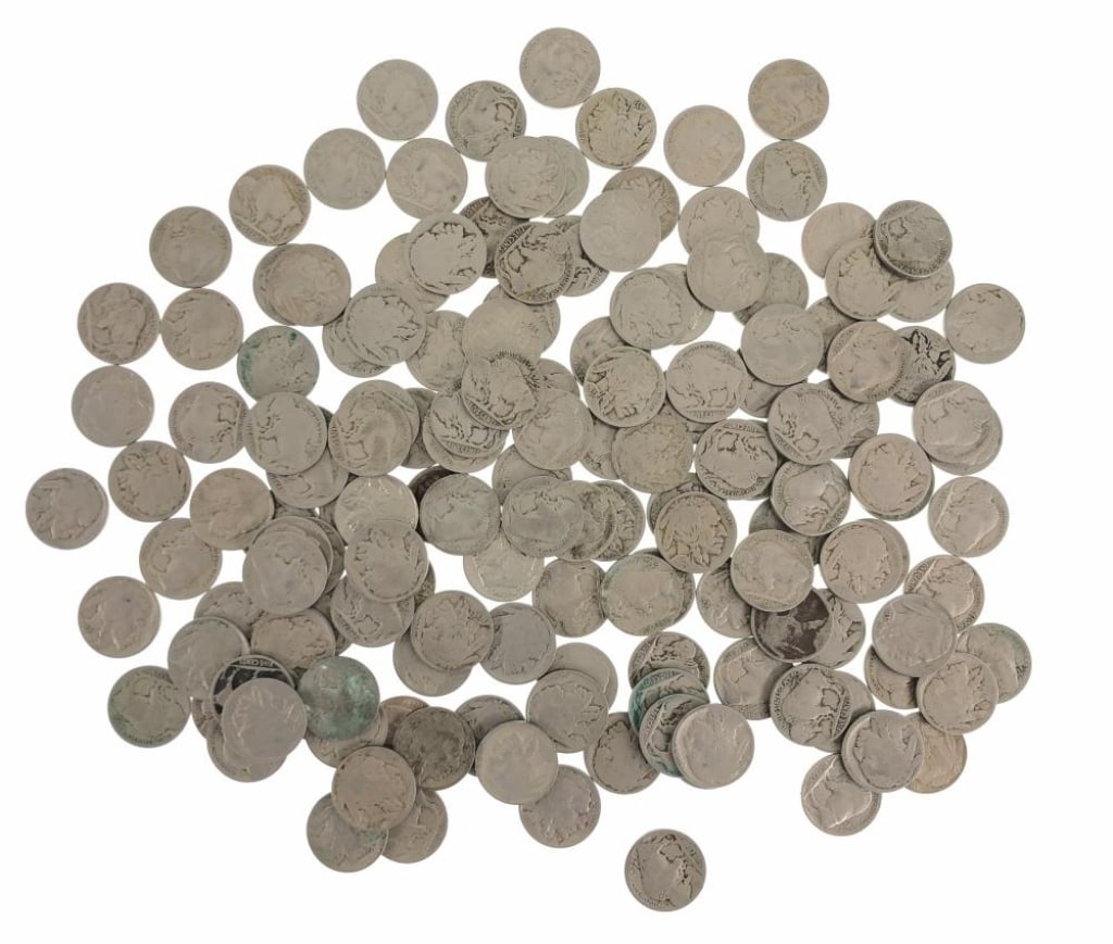 (55) Random Date Buffalo Nickels: Item is as shown in the image - Due to the fact that we have more than one of these items, winning bidder may not receive the exct item in the image- Winning bidder will receive exact date and grade