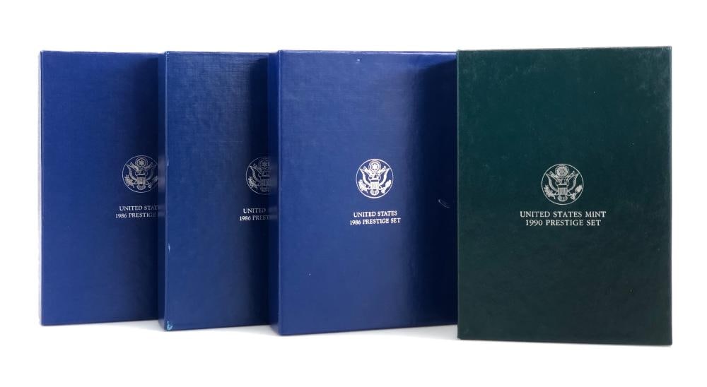 1986-86-86-90 US Prestige Proof Sets: Item is as shown in the image - Due to the fact that we have more than one of these items, winning bidder may not receive the exct item in the image- Winning bidder will receive exact date and grade