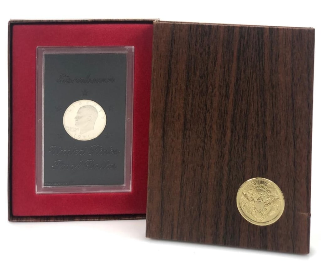 1971 Brown Ike Proof Dollar: Items are as shown in the image and described in the title - Please note tht we have more than one of these items and the exact item in the image may not be the item you recieve. Winning bidder will