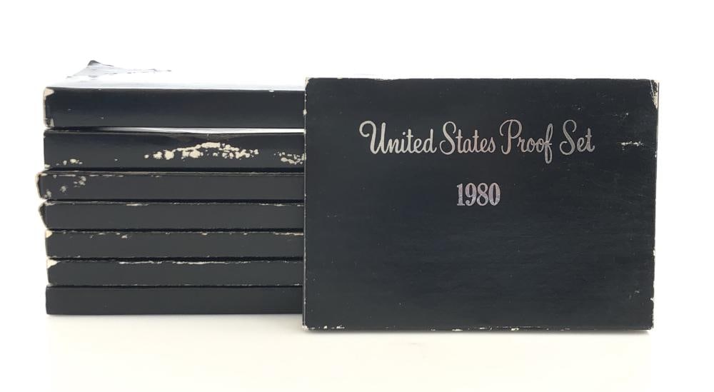 (8) 1980 US Mint Proof Sets: Items are as shown in the image and described in the title - Please note tht we have more than one of these items and the exact item in the image may not be the item you recieve. Winning bidder will