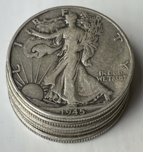 Lot of 5 Walking liberty Half Dollars Random Date: Lot of 5 Walking liberty Half Dollars Random Date