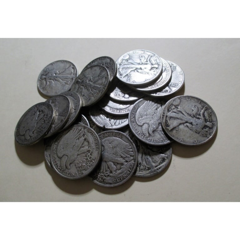 $10 Face Value Walking Liberty Halves-90% - 2