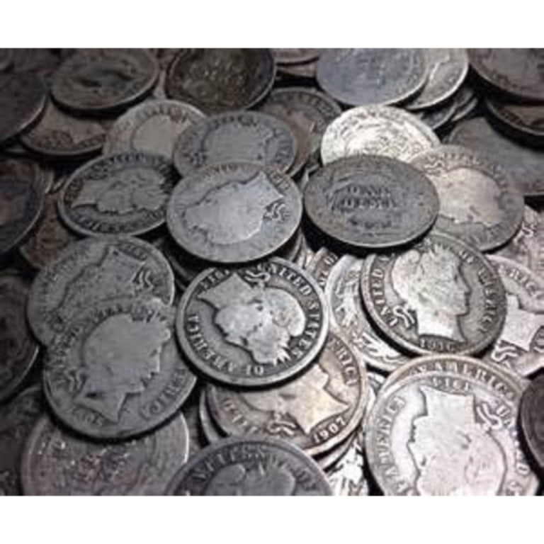 (50) Barber Dimes - 90% Silver Mixed Dates/Grades: (50) Barber Dimes - 90% Silver Mixed Dates/Grades