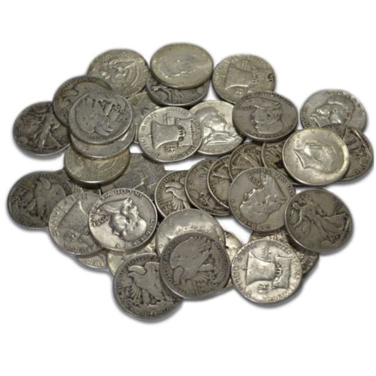 (30) Mixed Type -90% Silver Half Dollars: (30) Mixed Type -90% Silver Half Dollars