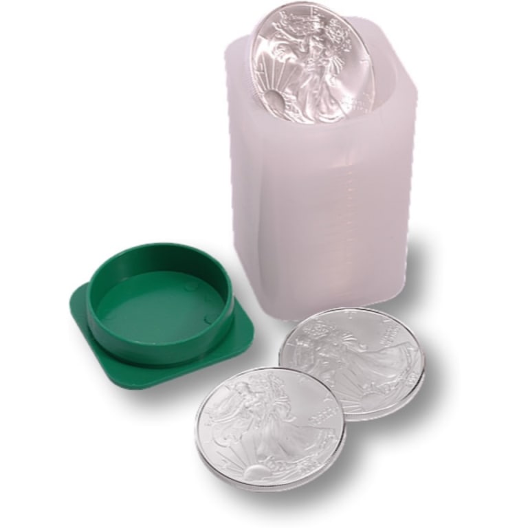 Random Date US Silver Eagle Roll of 20 Coins: Item is as shown in the image - Bidder is responsible for all grade and value determination - Please review the entire terms and conditions prior to placing any bids. All terms apply to each