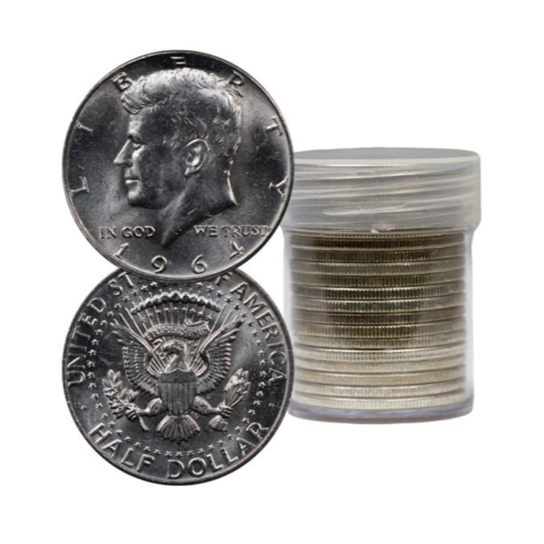 (20) 1964 Kennedy Half Dollars in Roll: Item is as shown in the image - Bidder is responsible for all grade and value determination - Please review the entire terms and conditions prior to placing any bids. All terms apply to each transacti