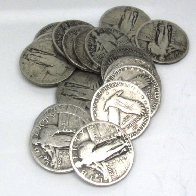 (20) Standing Liberty Quarters - Random Dates: Item is as shown in the image - Bidder is responsible for all grade and value determination - Please review the entire terms and conditions prior to placing any bids. All terms apply to each