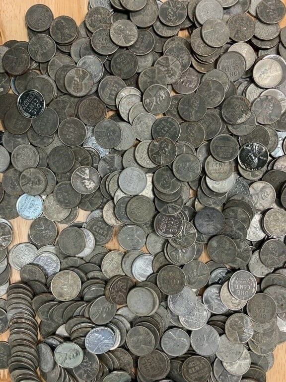 (140) WWII Steel Wheat Cents from Image: Items will be as described in title and shown in image. Please review all terms prior to placing a bid. All bids are acceptance of all terms.