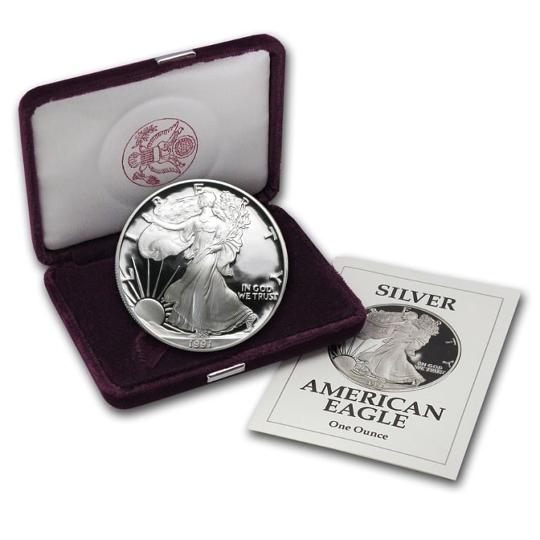 1991 US Silver Eagle Proof Coin in OMP: Item is as shown in the image - Due to the fact that we have more than one of these items - Winning bidder may not receive the exact item(s) in the image - Item recieved will have