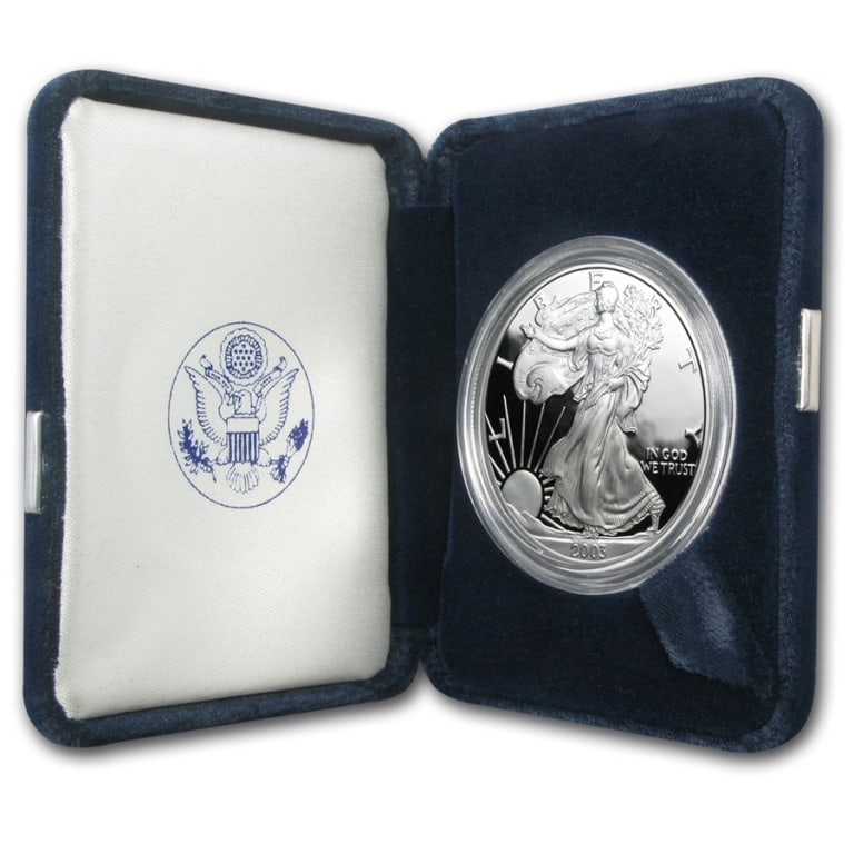 2003 US Silver Eagle Proof in OMP: Item is as shown in the image - with original mint packaging. Please review all terms and conditions prior to placing any bids - All invoices due at the end of the sale - All sales final - All bids