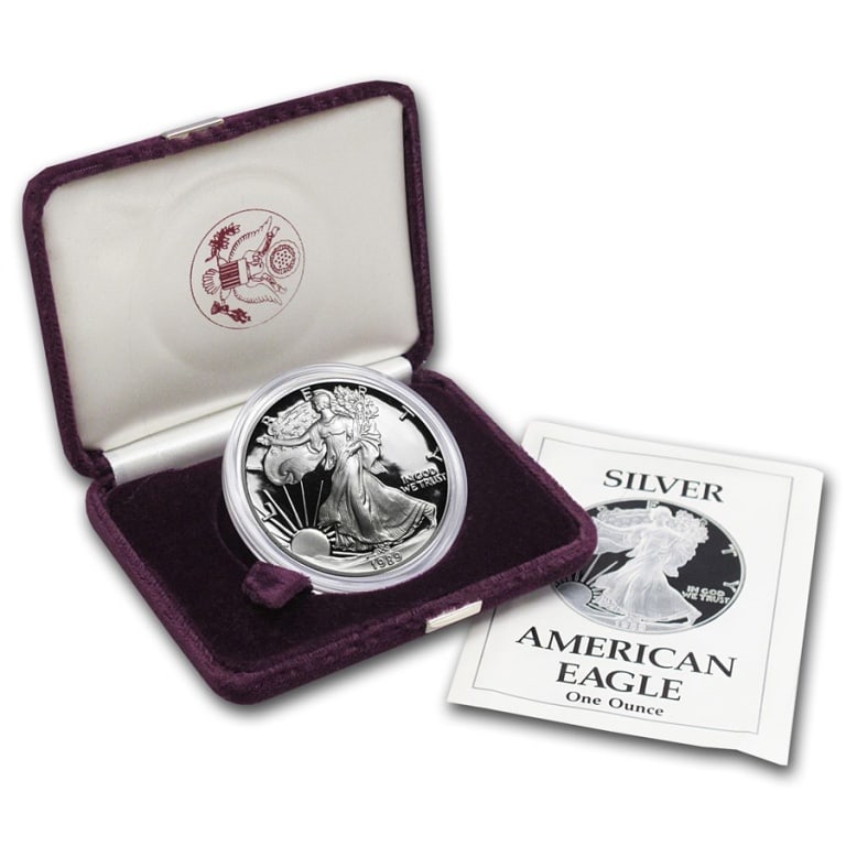 1989 S US Mint Proof Silver Eagle in OMP: Item is as shown in the image - Due to the fact that we have more than one of these items - Winning bidder may not receive the exact item(s) in the image - Item recieved will have all