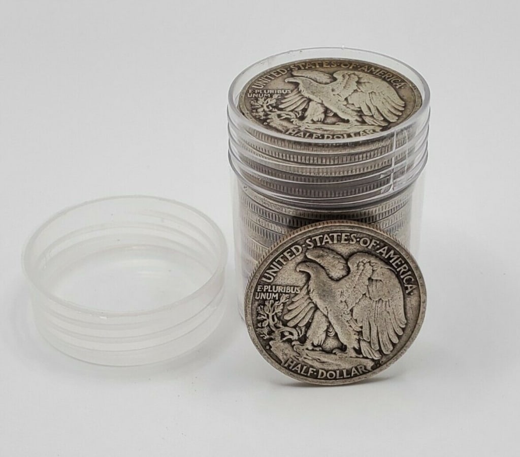 (1) Random Date Walking Liberty Half From Roll - 2