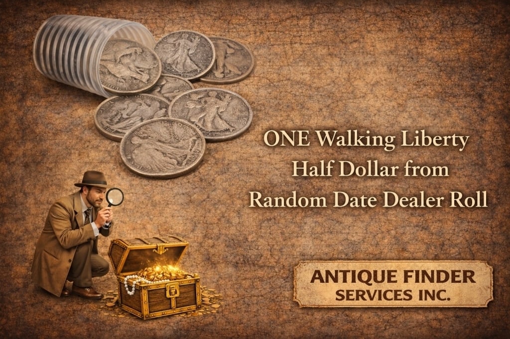 ONE Walking lIberty Half Dollar From Roll: Item will be a single random date 90% Silver Walking Liberty Half Dollar from Roll from coin dealer liquidation.