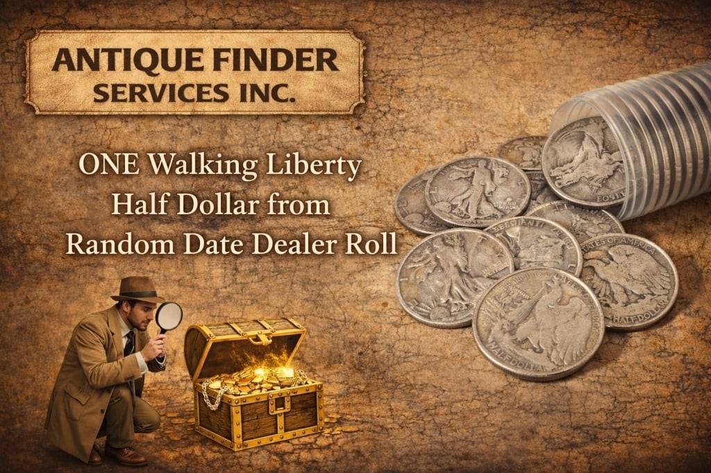 (1) Walking Liberty Half Dollar From Roll: Item will be a single random date 90% Silver Walking Liberty Half Dollar from Roll from coin dealer liquidation.