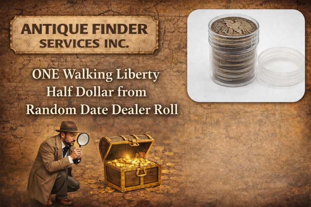 (1) Random Date Walking Liberty Half From Roll: Item will be a single random date 90% Silver Walking Liberty Half Dollar from Roll from coin dealer liquidation.