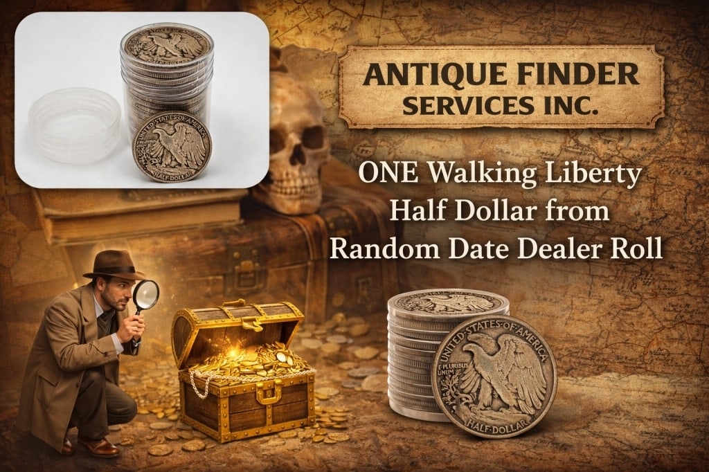 (1) Walking Liberty Half Dollar From Roll: Item will be a single random date 90% Silver Walking Liberty Half Dollar from Roll from coin dealer liquidation.