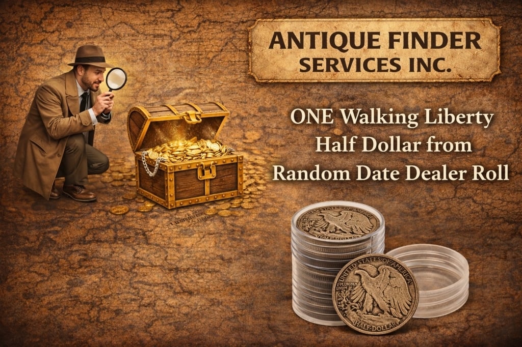 (1) Random Date Walking Liberty Half From Roll: Item will be a single random date 90% Silver Walking Liberty Half Dollar from Roll from coin dealer liquidation.