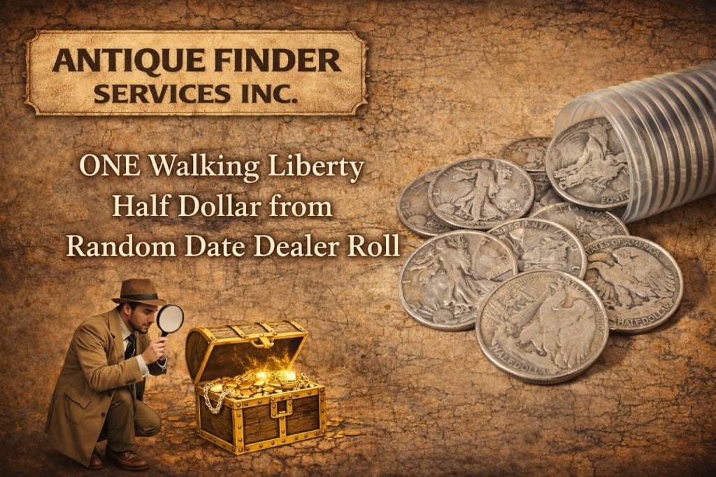 (1) Random Date Walking Liberty Half Dollar: Item will be a single random date 90% Silver Walking Liberty Half Dollar from Roll from coin dealer liquidation.