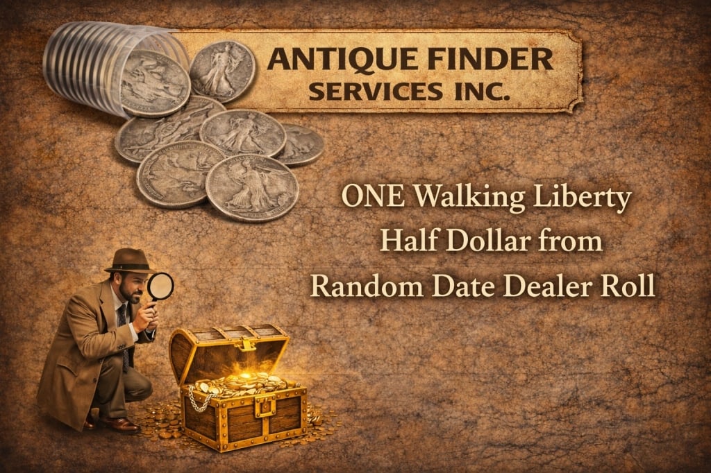 (1) Random Date Walking Liberty Half From Roll: Item will be a single random date 90% Silver Walking Liberty Half Dollar from Roll from coin dealer liquidation.
