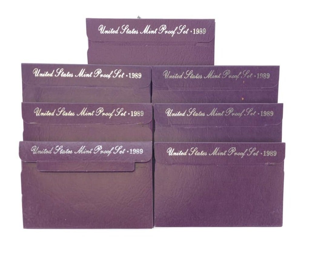 (7) 1989 US Mint Proof Sets: Items are as shown in the image and described in the title - Please note tht we have more than one of these items and the exact item in the image may not be the item you recieve. Winning bidder will