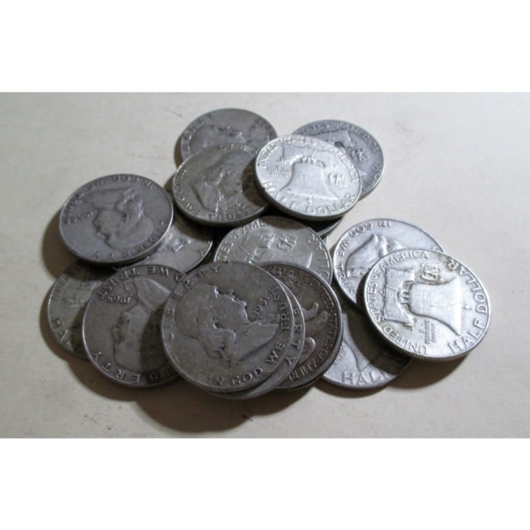 (1) Franklin Half Dollar from Image: Winning bidder will receive ONE Franklin Half Dollar random date and grade from roll.
