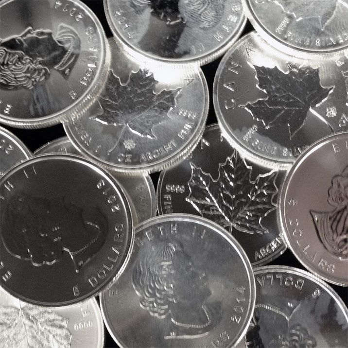 (10) Random Date Canadian Silver Maple Leafs: Items are as shown in image and described in title- Random date and large bulk lots may be stock images, since we have more than one of the items in the lot.