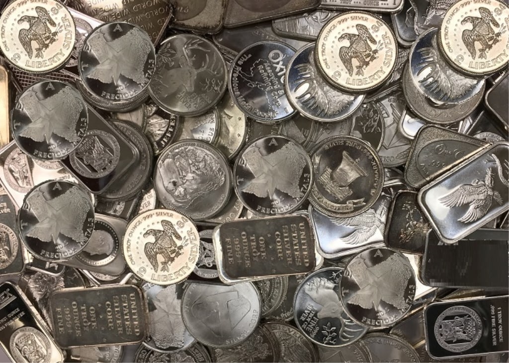 FIFTY oz. Random Maker and Type Silver Items: Items are as shown in image and described in title- Random date and large bulk lots may be stock images, since we have more than one of the items in the lot.