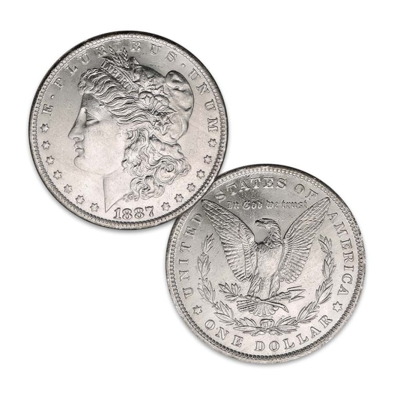 1887 P Bu Grade Morgan Silver Dollar: Item is as the item in the image. Bidder responsible for value and grade.