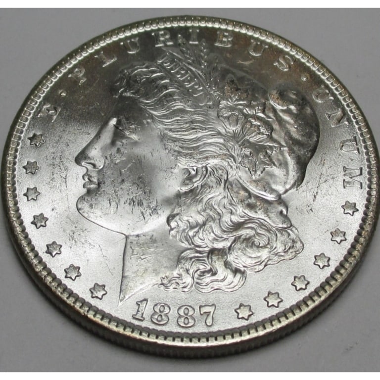 1887 P BU Grade Morgan Silver Dollar: Type will be our choice and from on hand at time of sale. Item is the EXACT ITEM in the image. Bidder is responsible for all value and determination of value. The images are high resolution and