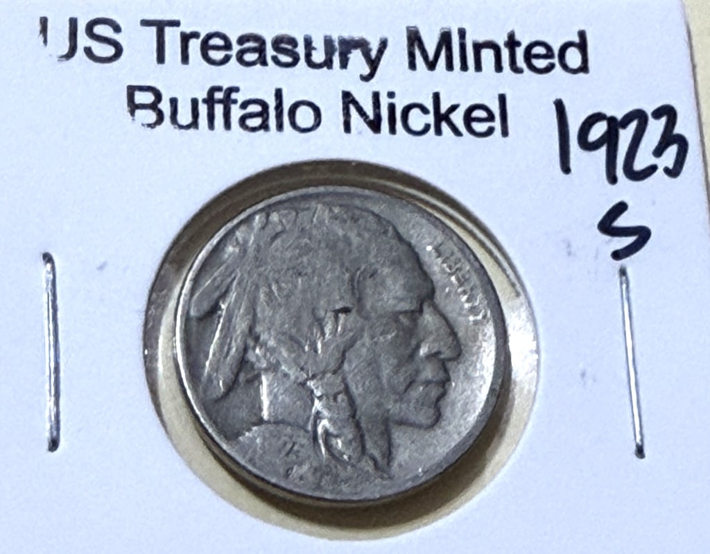 1923 S Buffalo Nickel: Item is the item in the image - Bidder is repsonible for all value and grade determination - Please review all terms prior to placing any bids-