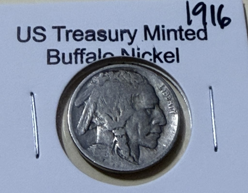 1916 P Buffalo Nickel: Item is the item in the image - Bidder is repsonible for all value and grade determination - Please review all terms prior to placing any bids-
