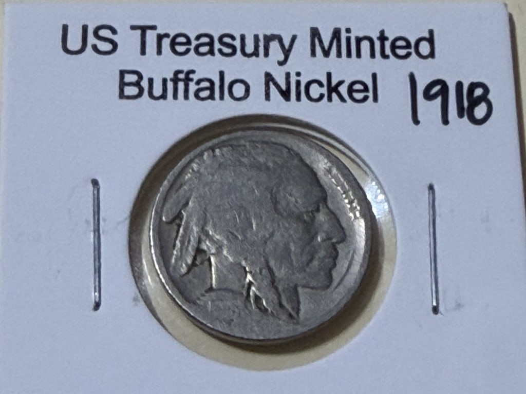 1918 P Buffalo Nickel: Item is the item in the image - Bidder is repsonible for all value and grade determination - Please review all terms prior to placing any bids-