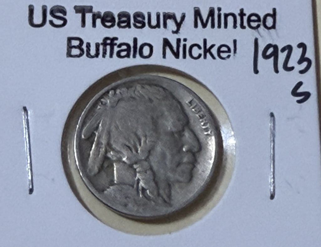 1923 S Buffalo Nickel: Item is the item in the image - Bidder is repsonible for all value and grade determination - Please review all terms prior to placing any bids-