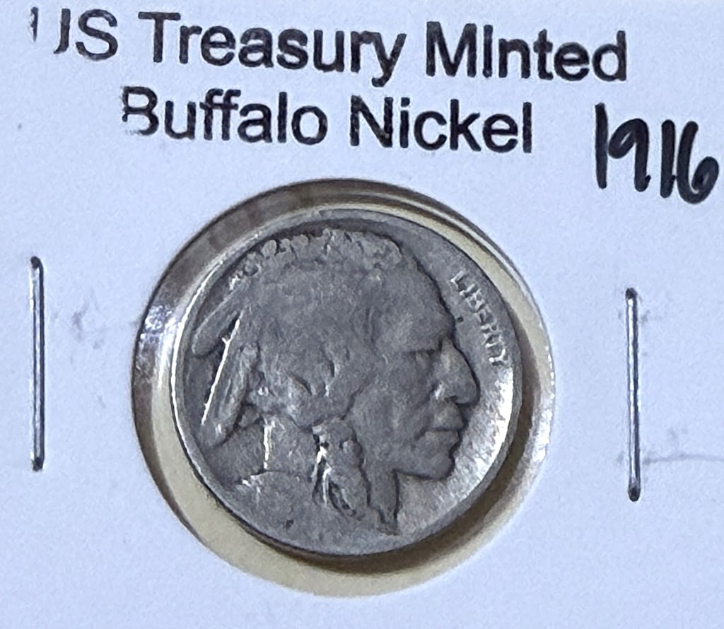 1916 P Buffalo Nickel: Item is the item in the image - Bidder is repsonible for all value and grade determination - Please review all terms prior to placing any bids-