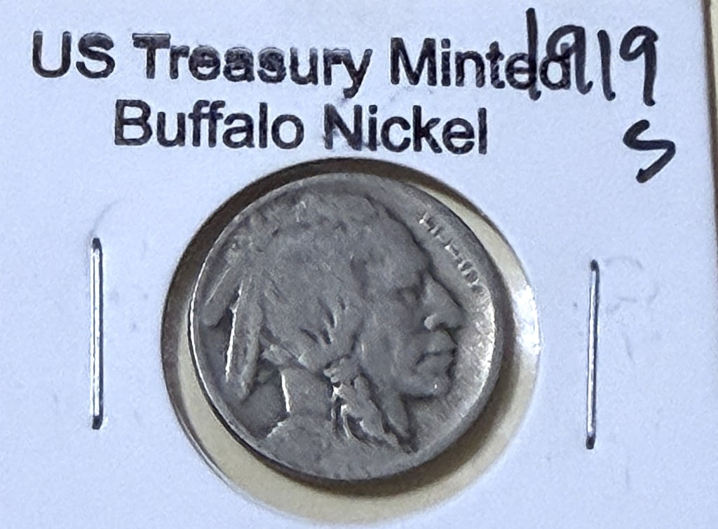 1919 S Buffalo Nickel: Item is the item in the image - Bidder is repsonible for all value and grade determination - Please review all terms prior to placing any bids-