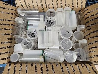 45 Mixed Type Empty Coin Tubes: Items are as described and shown n image - Please review the entire terms and conditions prior to placing any bids- All terms apply - Any bid is an agreement to all terms -