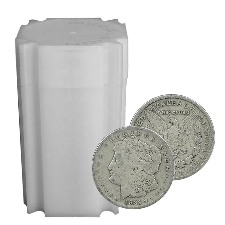 Roll of 1921 US Morgan Silver Dollars: Items are as described and shown n image - Please review the entire terms and conditions prior to placing any bids- All terms apply - Any bid is an agreement to all terms -