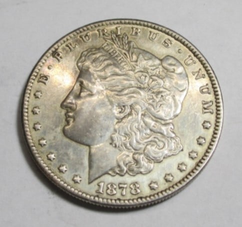 1878 S First Year Issue Morgan Dollar AU: Bidder responsible for all value determination. AU Grade Prooflike fields.
