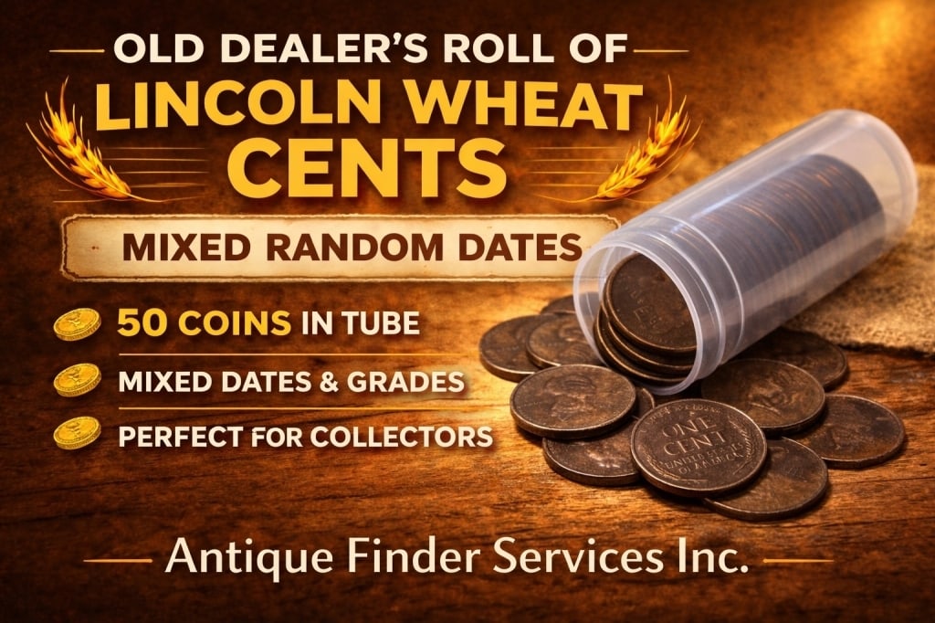 50 pcs. Lincoln Wheat Cents in Tube: Winning bidder will receive one roll of Lincoln Wheat Cents Various dates and mint marks -